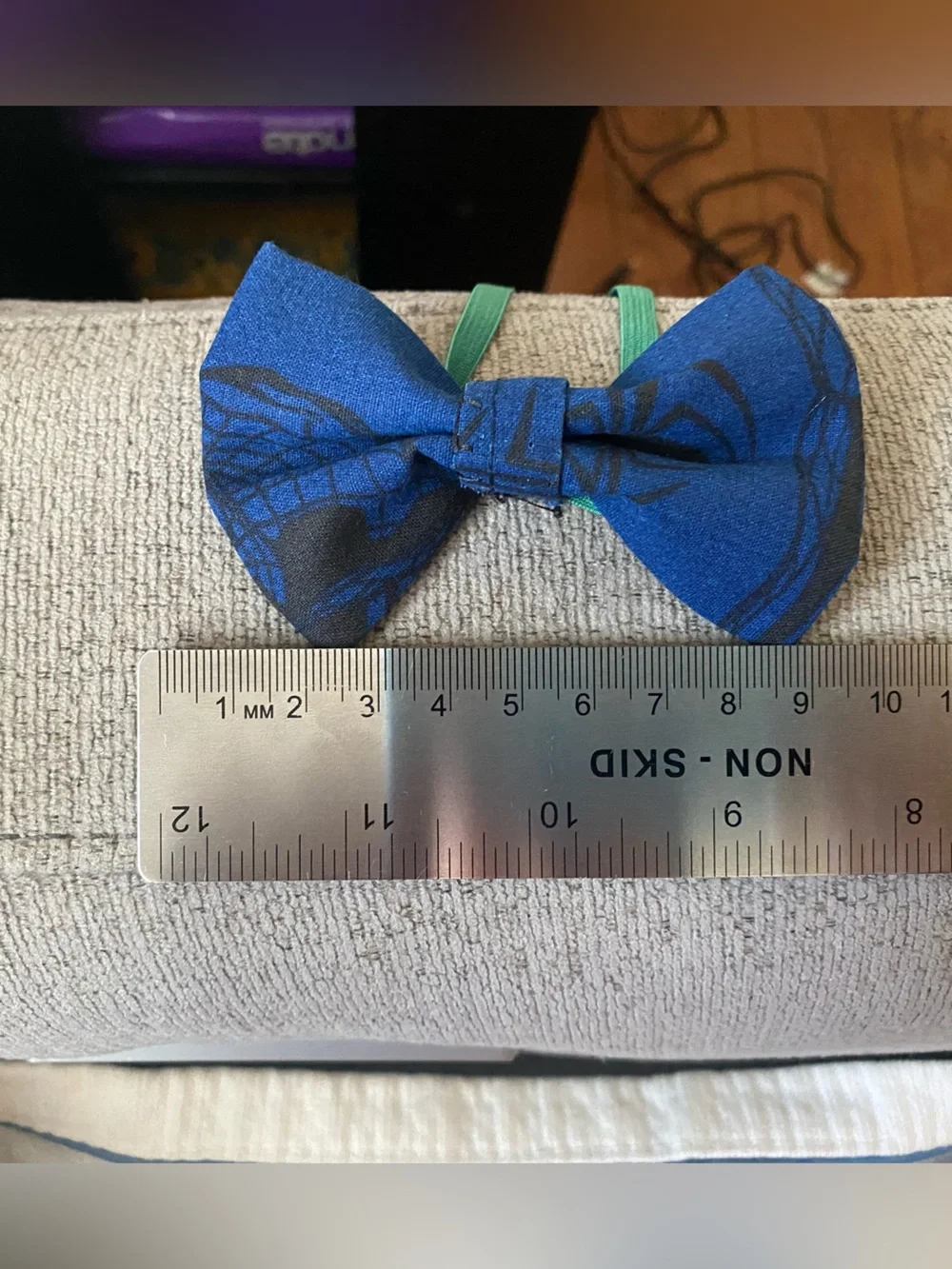 Spider-Man Blue Fabric Bow tie with Green Elastic - Unbranded